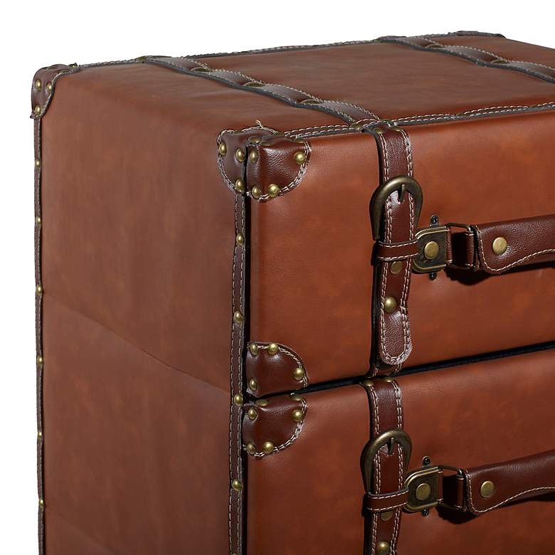 Image 3 Morgan 16 1/4" Wide Reddish Brown 6-Drawer Rectangular Chest more views