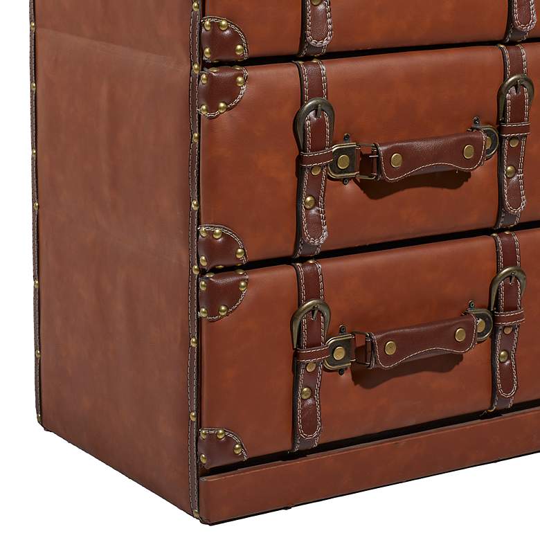Image 4 Morgan 16 1/4" Wide Reddish Brown 6-Drawer Rectangular Chest more views