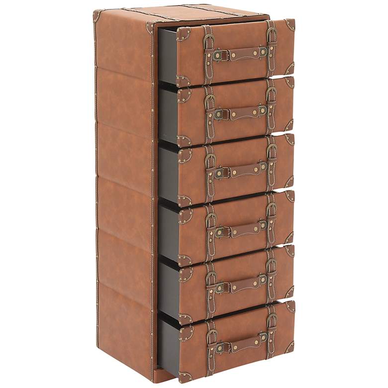 Image 5 Morgan 16 1/4" Wide Reddish Brown 6-Drawer Rectangular Chest more views