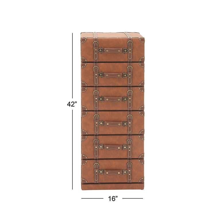 Image 6 Morgan 16 1/4" Wide Reddish Brown 6-Drawer Rectangular Chest more views