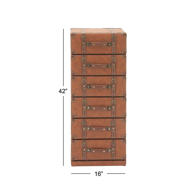 Image 6 Morgan 16 1/4 inch Wide Reddish Brown 6-Drawer Rectangular Chest more views