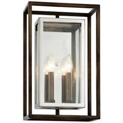 Morgan 17&quot;H Bronze and Polished Stainless Outdoor Wall Light