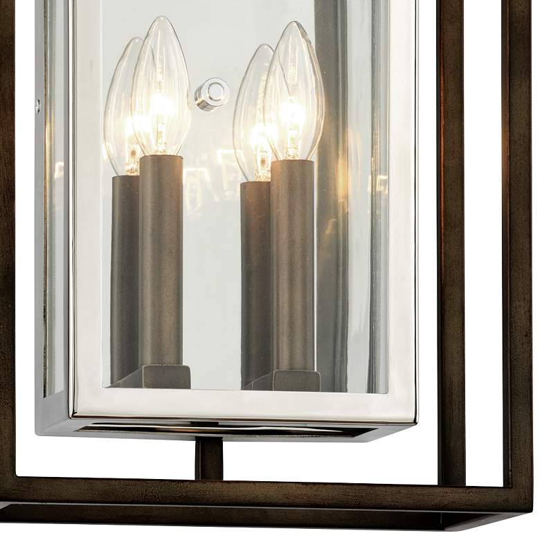 Image 2 Morgan 17 inchH Bronze and Polished Stainless Outdoor Wall Light more views