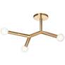 1_Morgan 21.75" Wide 3-Light Aged Brass Finish Semi Flush Mount