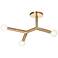Morgan 21.75" Wide 3-Light Aged Brass Finish Semi Flush Mount
