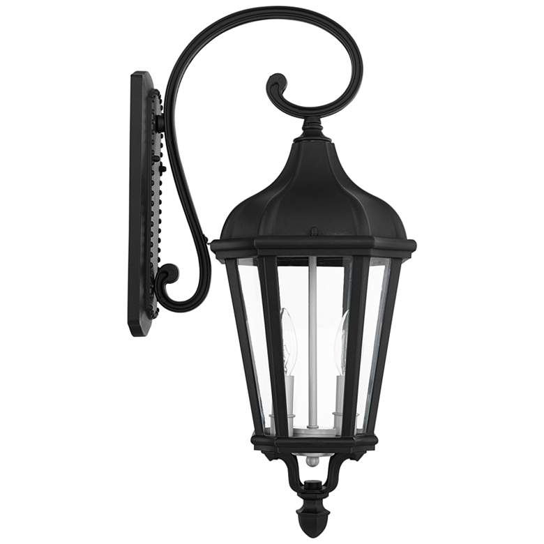 Image 1 Morgan 23 1/2 inch High Textured Black Outdoor Wall Light