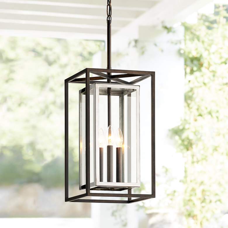 Image 1 Morgan 27 3/4" High Bronze and Stainless Steel Outdoor Hanging Light