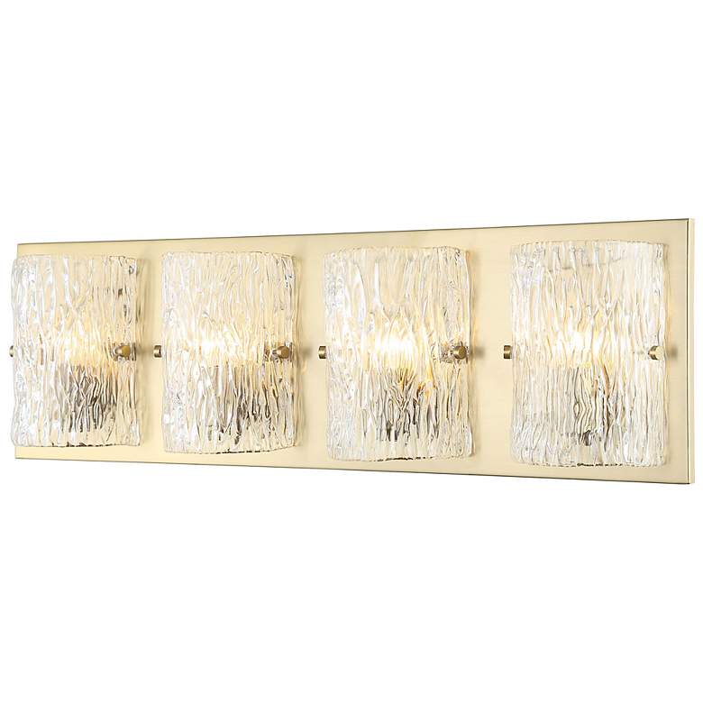 Image 3 Morgan 31" Wide Satin Brass 4-Light Bath Light more views