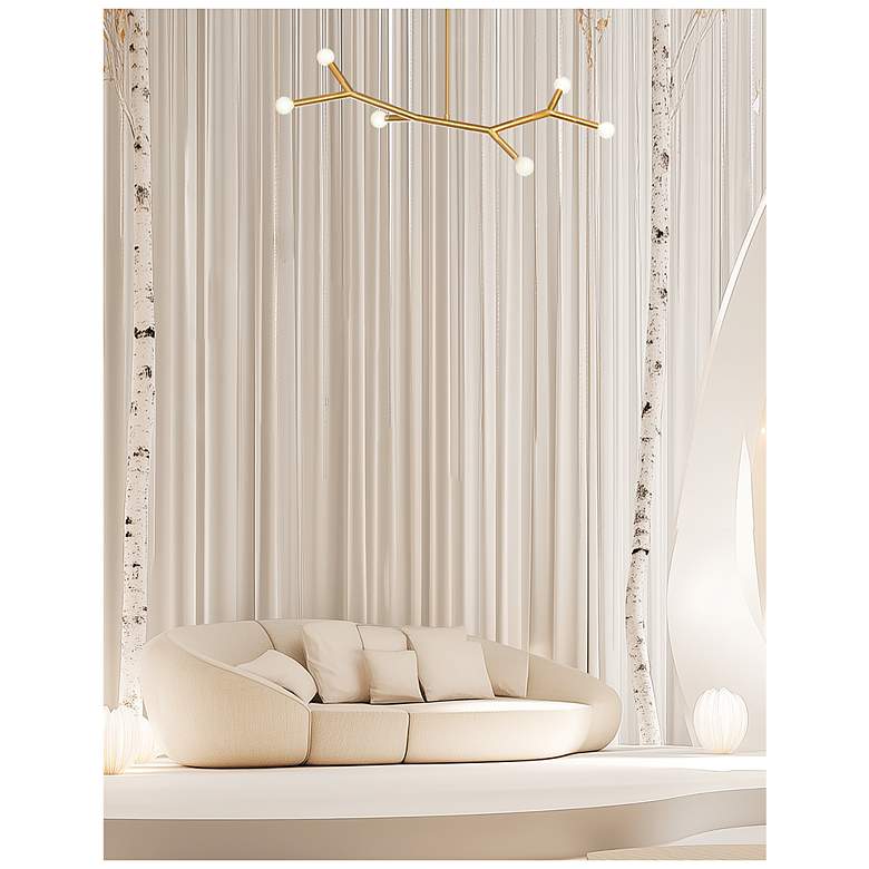 Image 2 Morgan 39.25" Wide 6-Light Aged Brass Finish Pendant more views