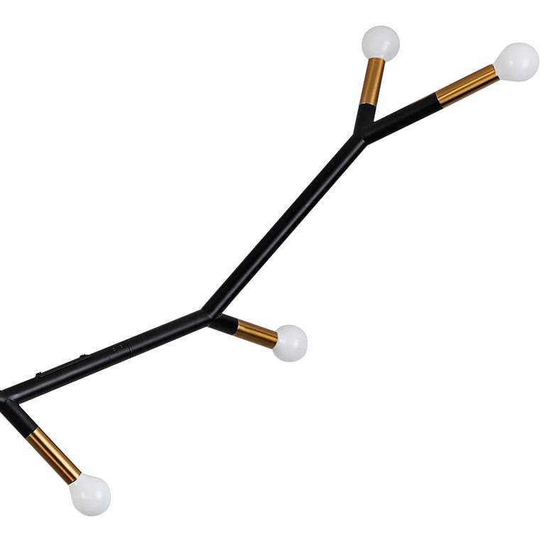 Image 3 Morgan 59.75" Wide 8 Light Horizontal Matte Black and Aged Brass Penda more views