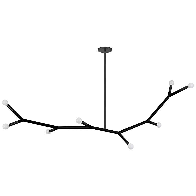 Image 2 Morgan 59.75" Wide 8 Light Horizontal Matte Black Pendant