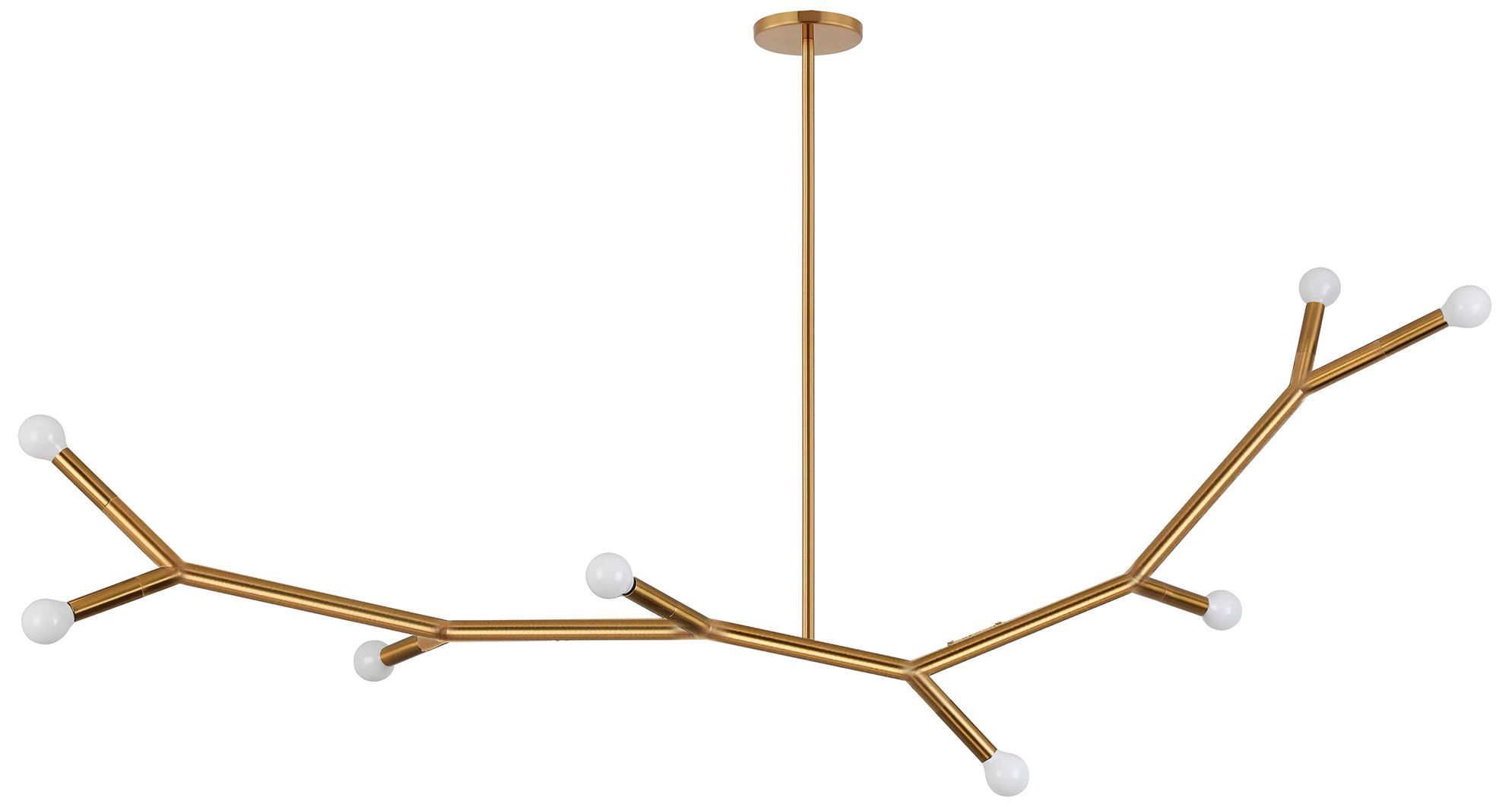 Image 2 Morgan 59.75" Wide 8 Light Horizontal Aged Brass Pendant