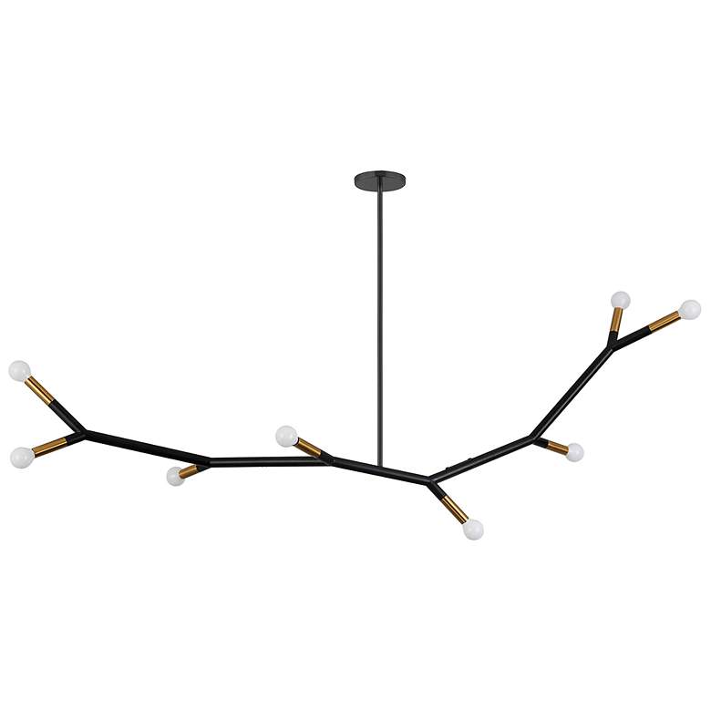 Image 2 Morgan 59 3/4" Wide Matte Black 8-Light Linear Chandelier