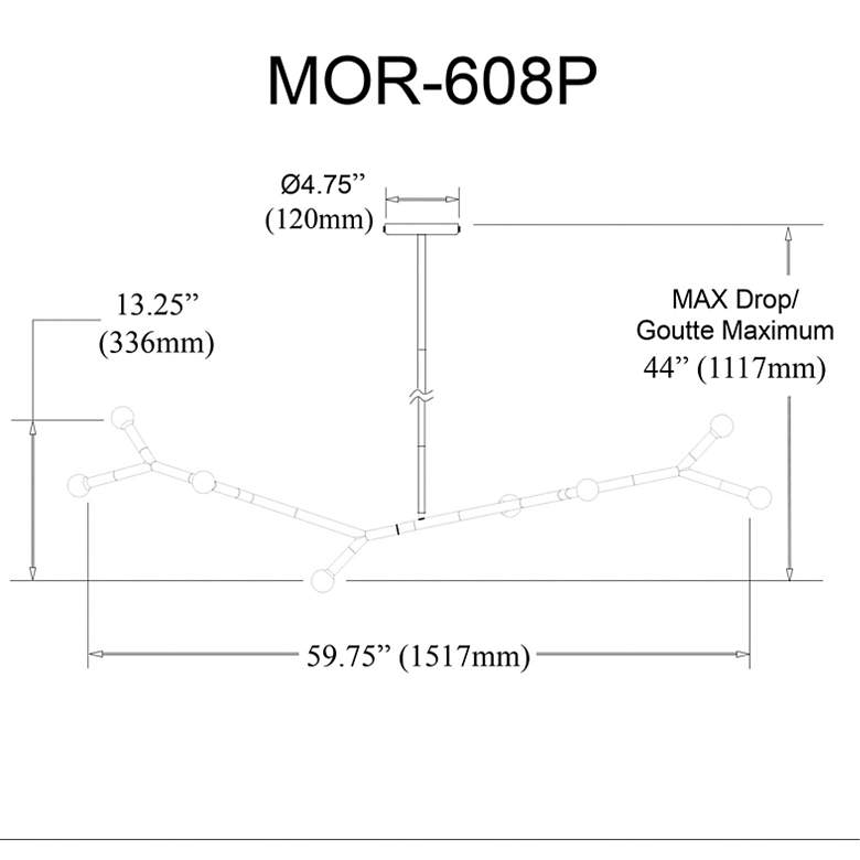 Image 3 Morgan 59 3/4" Wide Matte Black 8-Light Linear Chandelier more views