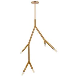 Morgan 7.75" Wide 5 Light Aged Brass Pendant