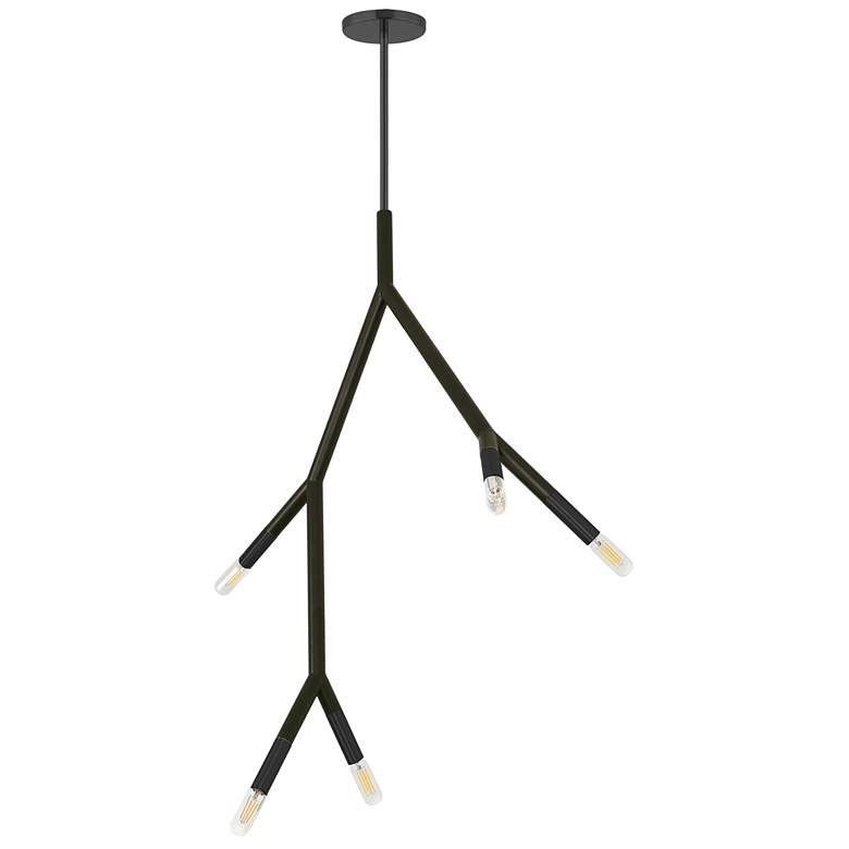 Image 2 Morgan 7.75" Wide 5 Light Matte Black Pendant