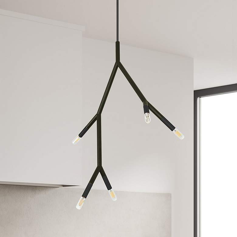 Image 1 Morgan 7.75" Wide 5 Light Matte Black Pendant