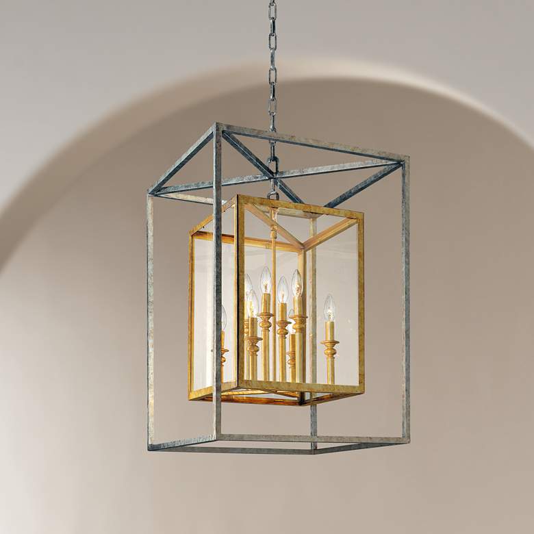 Image 1 Morgan 8-Light 21" Wide Gold and Silver Leaf Pendant Light
