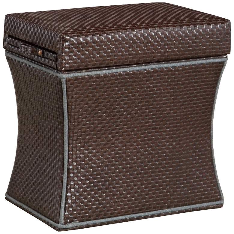 Image 1 Morgan Chocolate Brown Storage Ottoman with Pull-Out Shelf