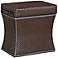 Morgan Chocolate Brown Storage Ottoman with Pull-Out Shelf