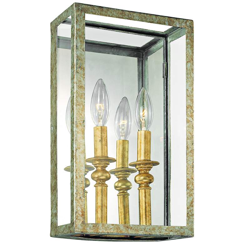 Image 1 Morgan Collection 14" High Gold Silver Leaf Sconce