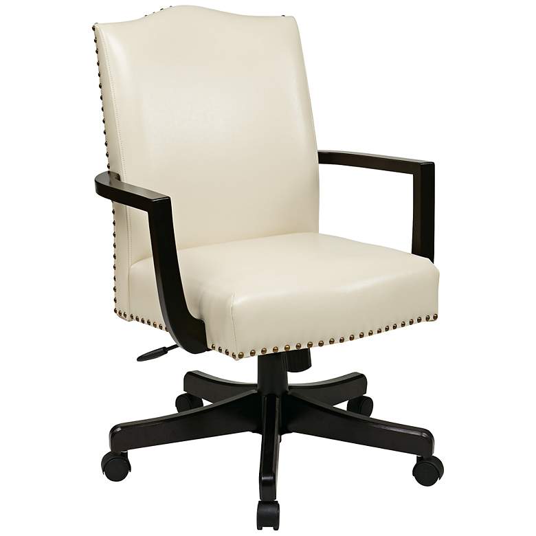 Image 1 Morgan Cream Bonded Leather Manager&#39;s Desk Chair
