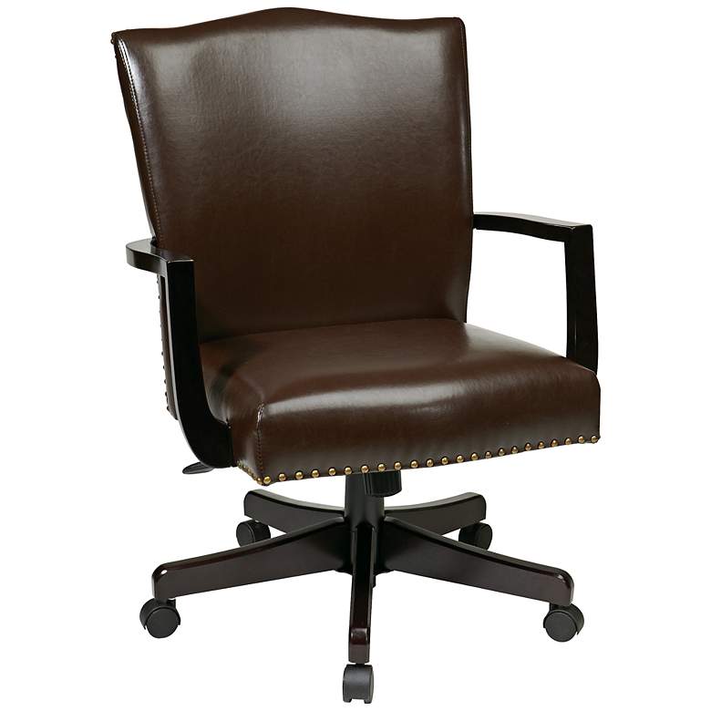 Image 1 Morgan Espresso Bonded Leather Manager&#39;s Desk Chair