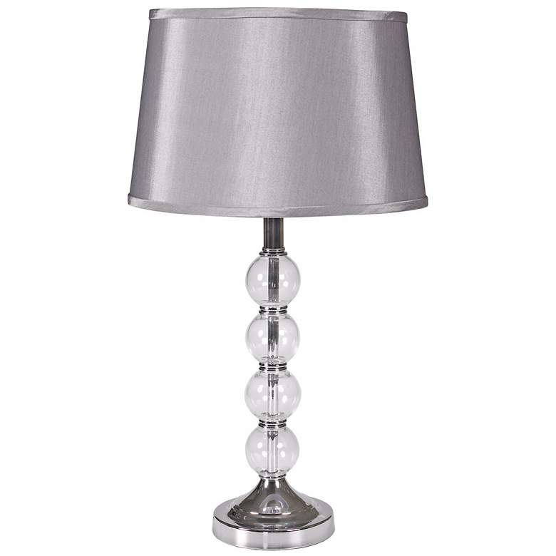 Image 1 Morgan Hill Stacked Sphere Chrome and Crystal Table Lamp