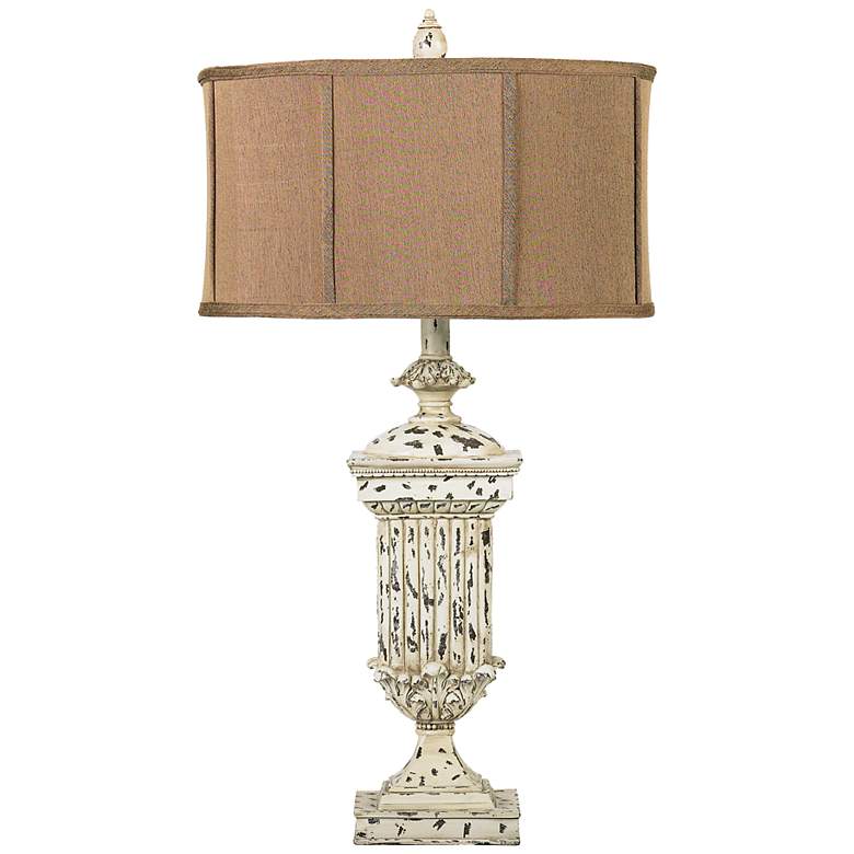Image 1 Morgan Hill White Distressed Table Lamp