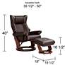 Morgan Java Faux Leather Ottoman and Swiveling Recliner