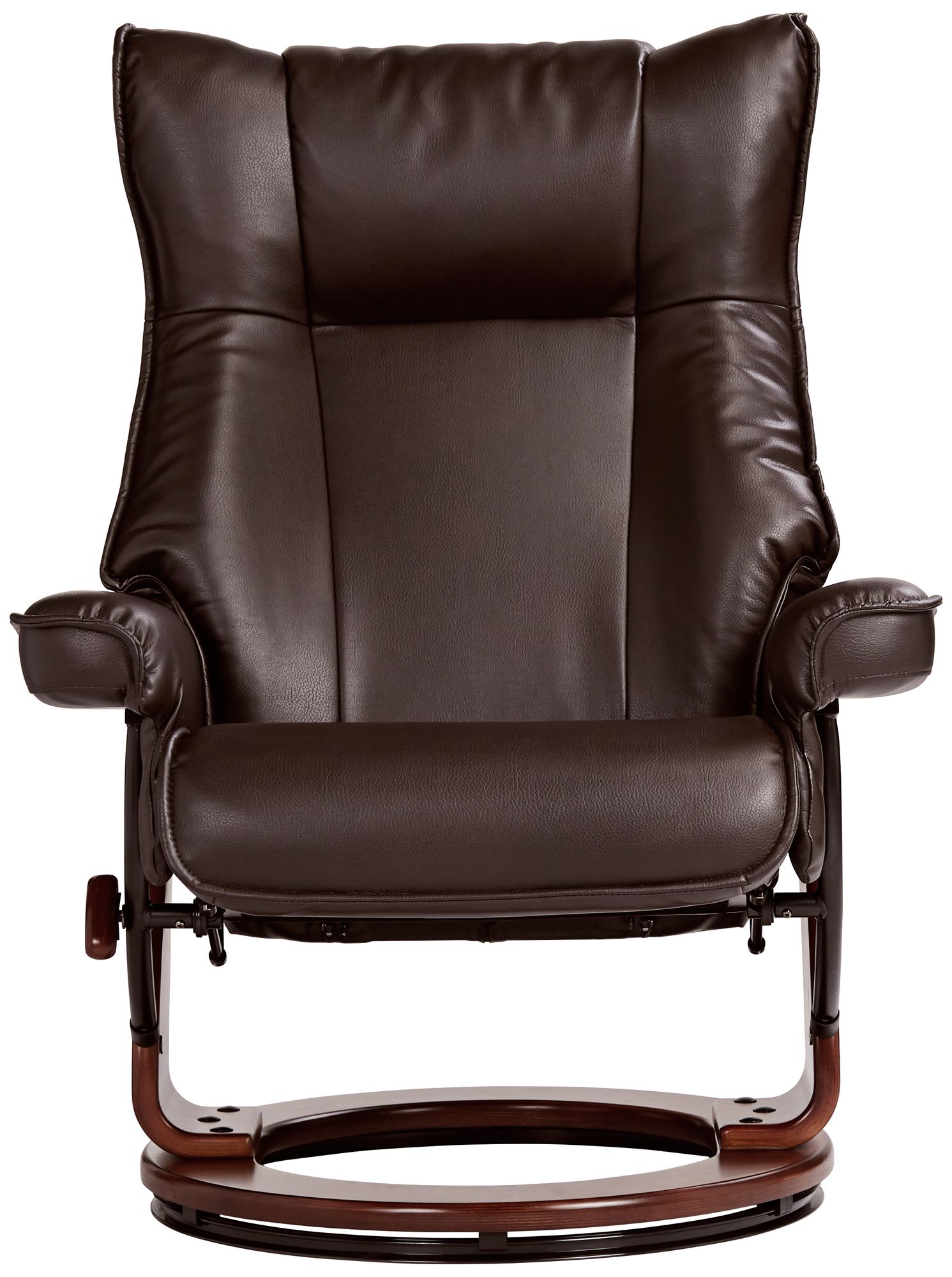 Morgan Java Faux Leather Ottoman and Swiveling Recliner