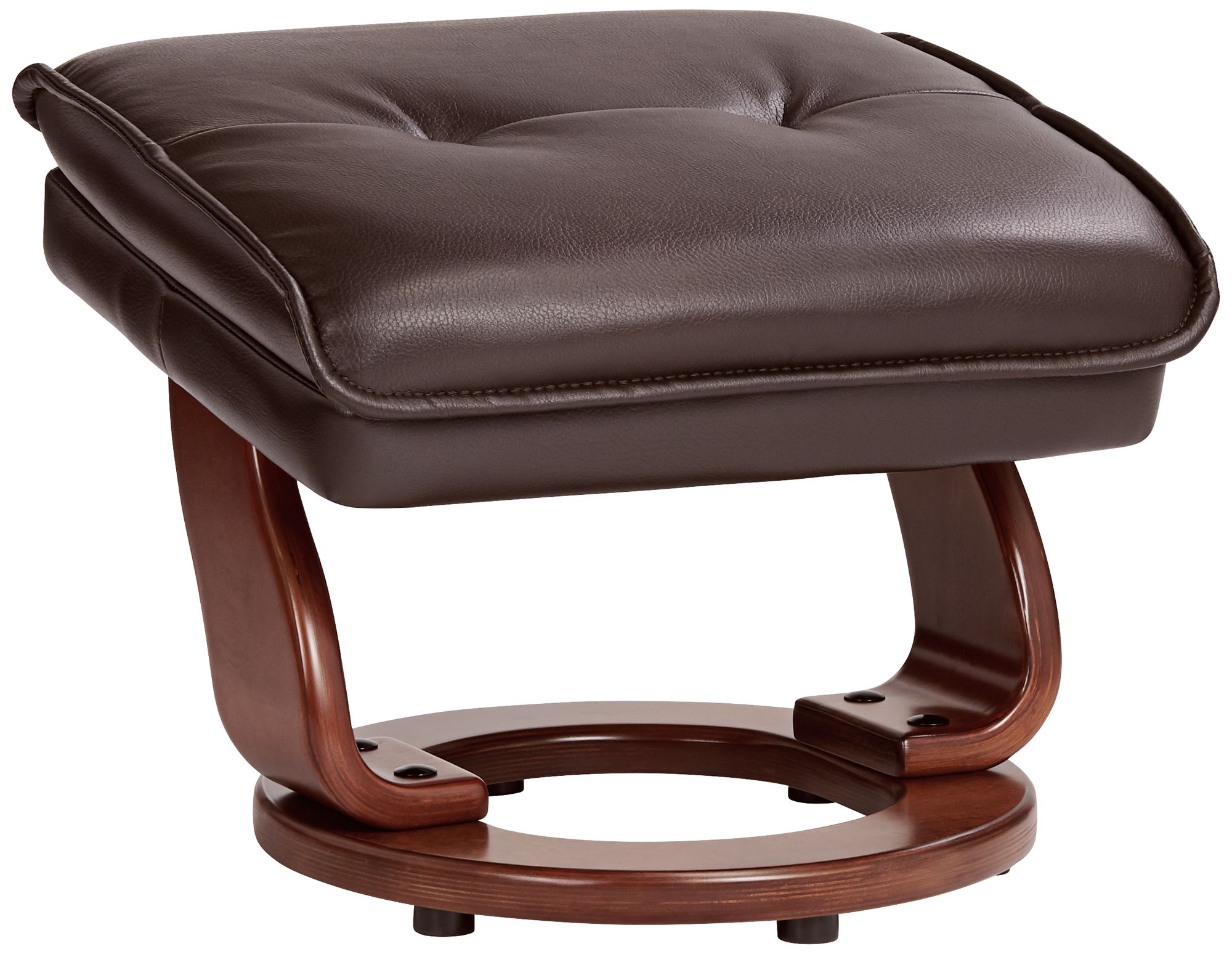 Morgan Java Faux Leather Ottoman and Swiveling Recliner