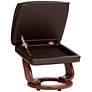 Morgan Java Faux Leather Ottoman and Swiveling Recliner