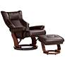 4_Morgan Java Faux Leather Swivel Recliners and Ottomans Set of 2 more views