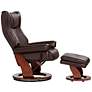 5_Morgan Java Faux Leather Swivel Recliners and Ottomans Set of 2 more views