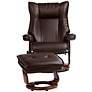 6_Morgan Java Faux Leather Swivel Recliners and Ottomans Set of 2 more views