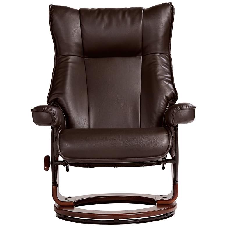 Image 7 Morgan Java Faux Leather Swivel Recliners and Ottomans Set of 2 more views