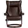 7_Morgan Java Faux Leather Swivel Recliners and Ottomans Set of 2 more views