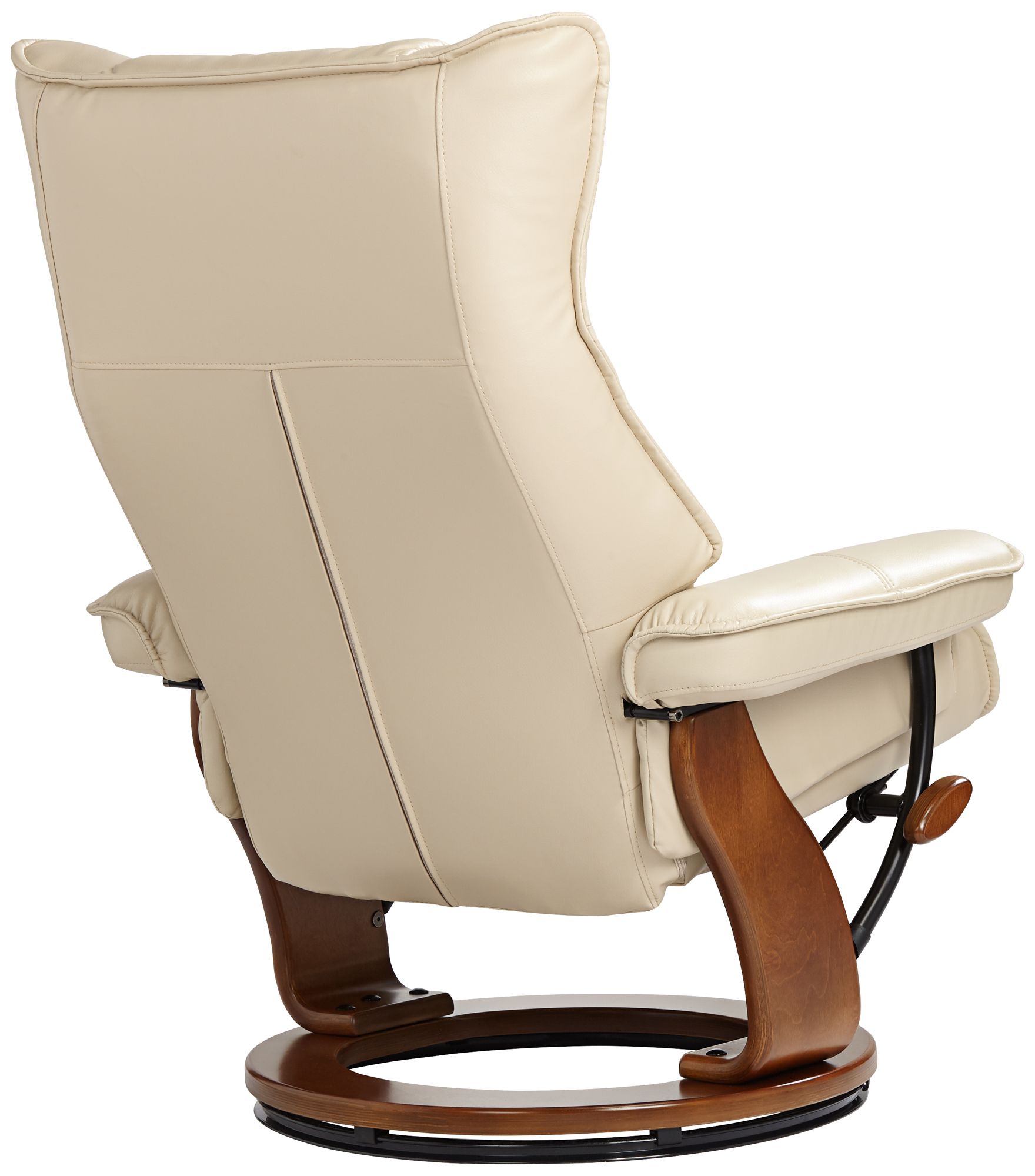 Morgan Stucco Faux Leather Swivel Recliners and Ottomans Set of 2