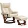 Morgan Stucco Faux Leather Swiveling Recliner and Ottoman