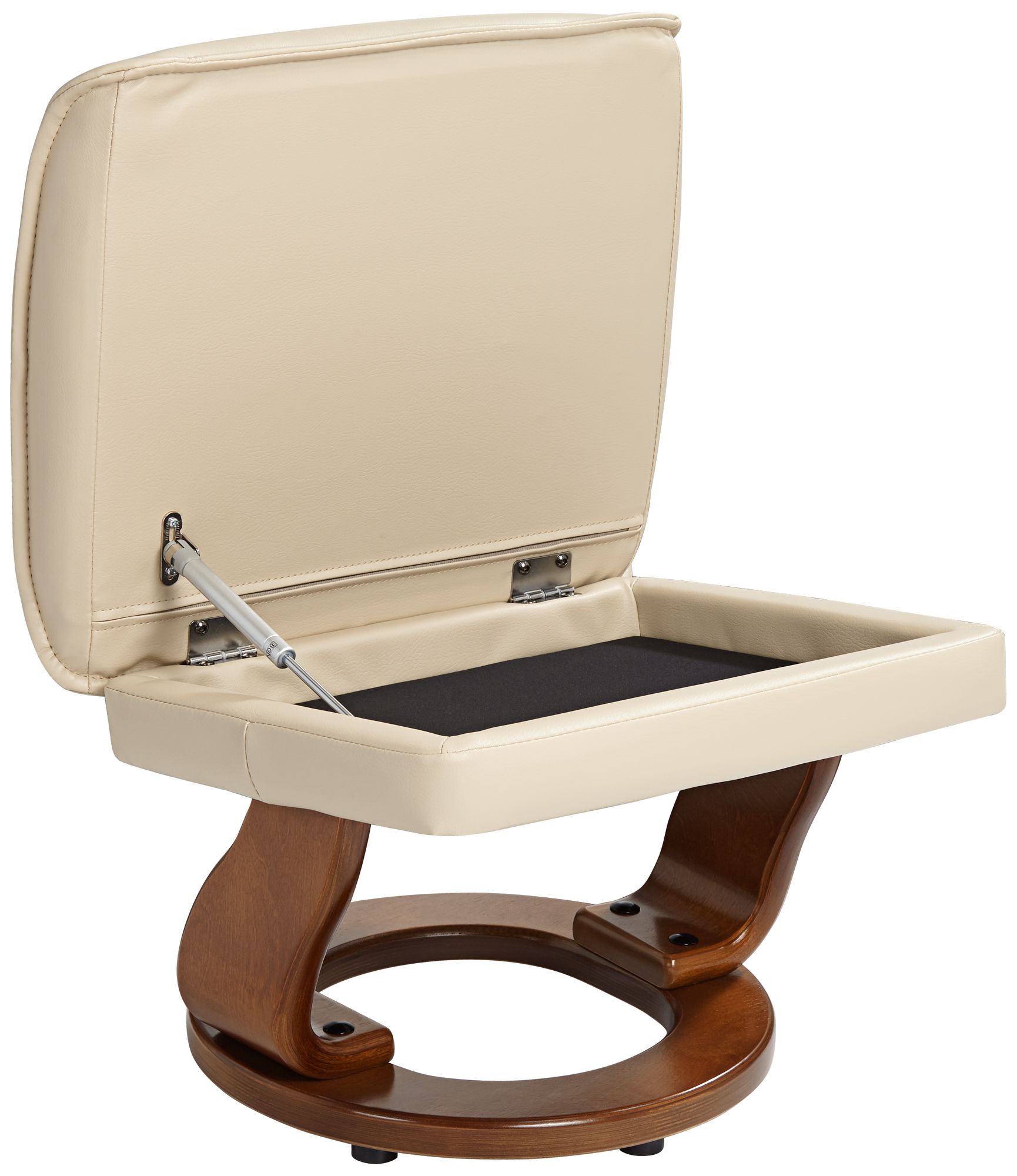 Morgan Stucco Faux Leather Swiveling Recliner and Ottoman in scene