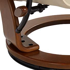Image5 of Morgan Stucco Faux Leather Swiveling Recliner and Ottoman more views