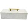 Morgan White Marble Decorative Box with Brass Handle