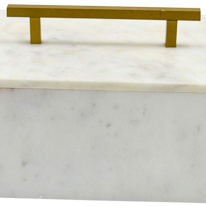 Image 2 Morgan White Marble Decorative Box with Brass Handle more views