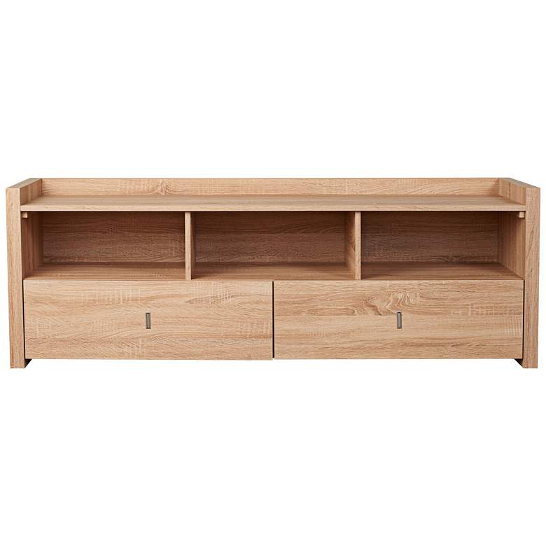 Image 1 Morgana 60 inch Wide Weathered Sand Wood 2-Drawer TV Stand