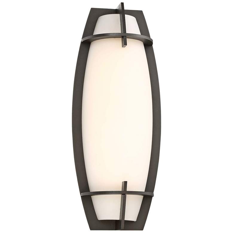 Image 1 Morida 16 inch High Pebble Bronze LED Outdoor Wall Light