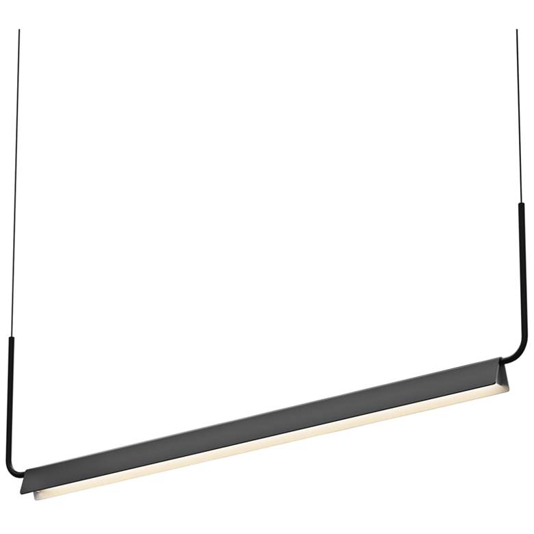 Image 1 Morii 48" Wide Satin Black LED Kitchen Island Light Pendant