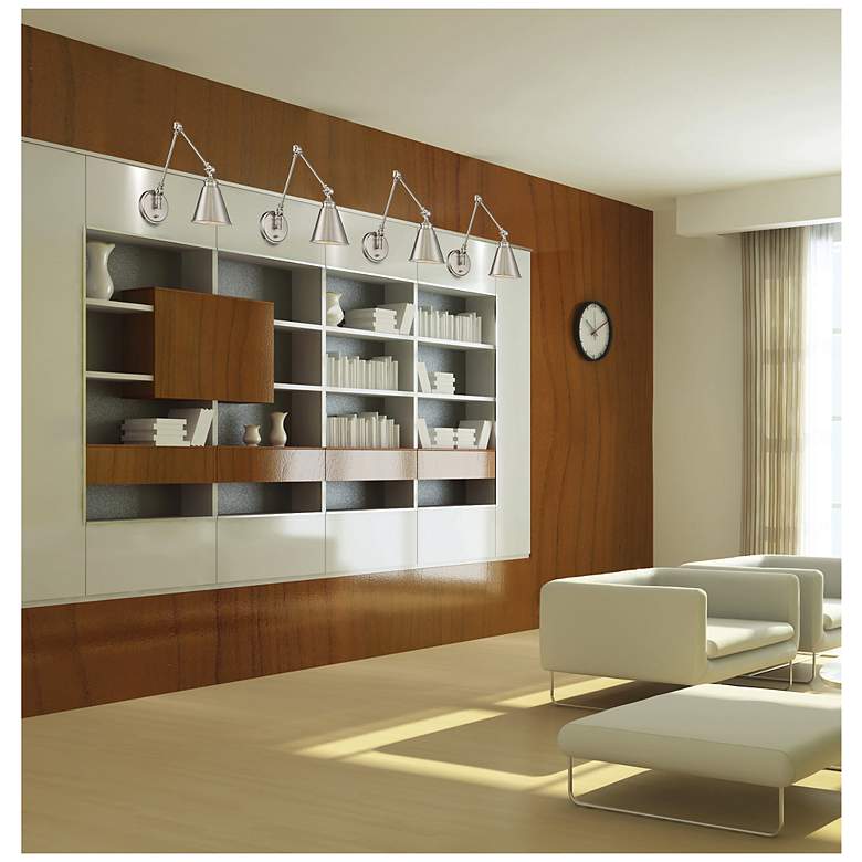 Image 2 Morland 1-Light Adjustable Wall Sconce in Polished Nickel more views