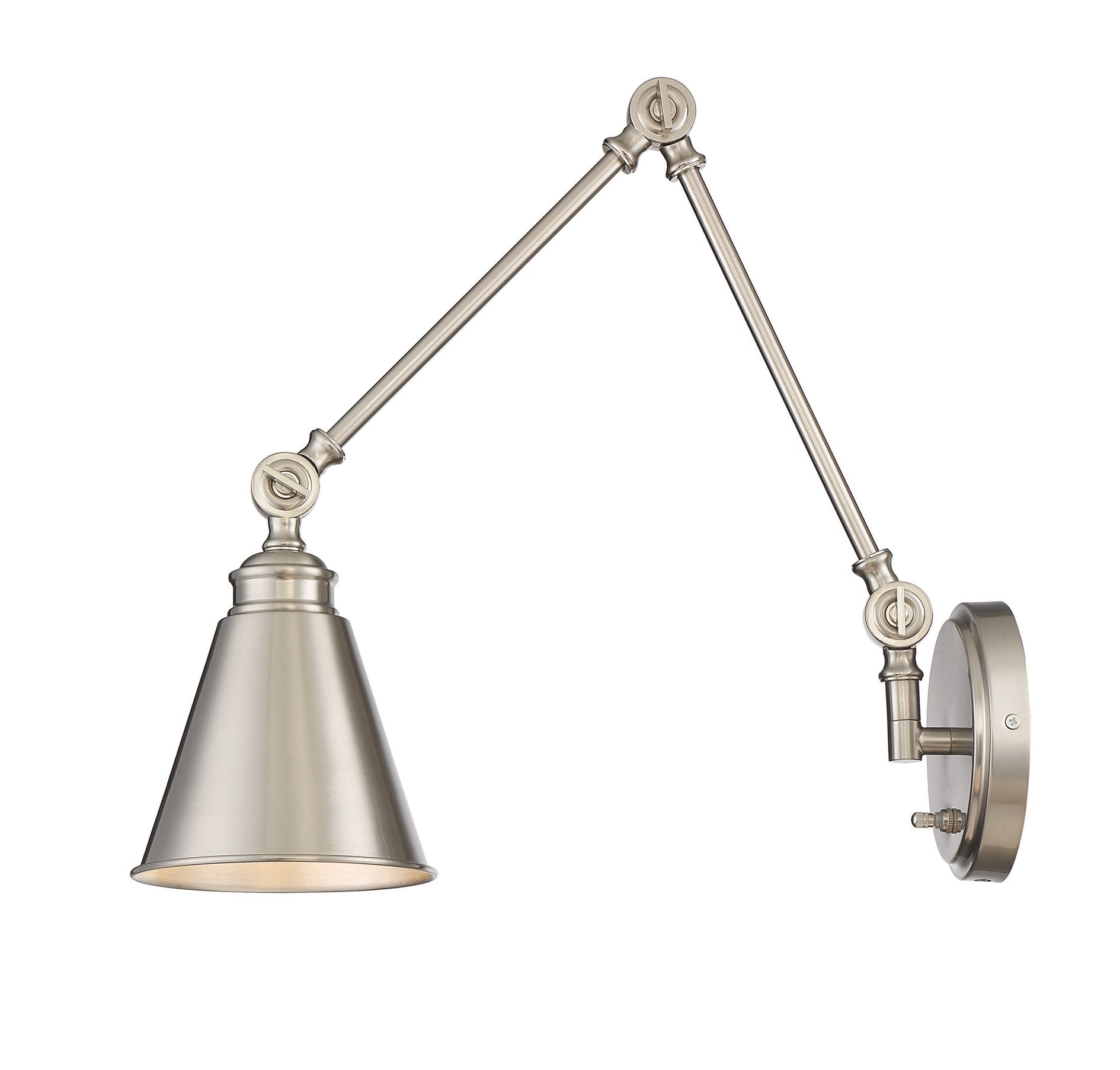 Image 4 Morland 1-Light Adjustable Wall Sconce in Satin Nickel more views