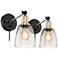 Morni Painted and Antique Brass Plug-In Set of 2 Wall Lamps